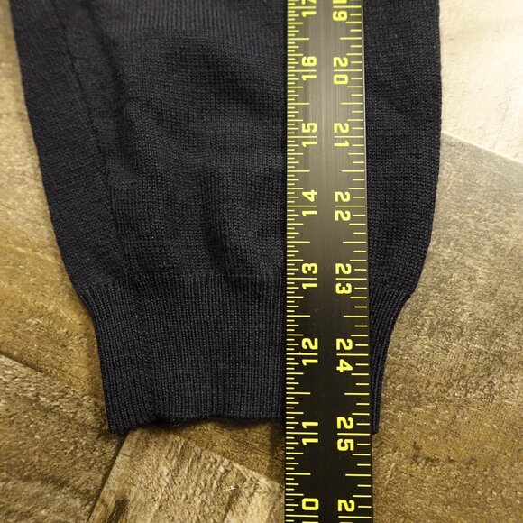 Brooks Brothers Merino Wool V-Neck Sweater Men’s Large Black Stretch Knit - Picture 6 of 8